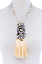 Load image into Gallery viewer, Designer Multi Tassel And Beaded Necklace
