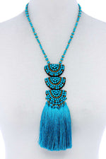 Load image into Gallery viewer, Designer Multi Tassel And Beaded Necklace
