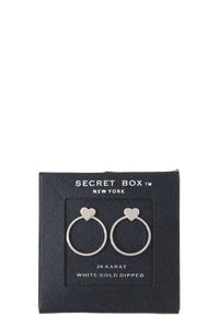 Heart Shape Circle Post Drop Earring