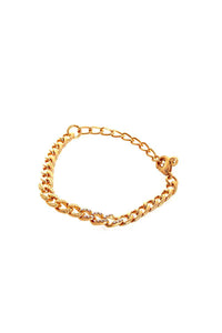 Stylish Rhinestone Accent Thick Chain Bracelet