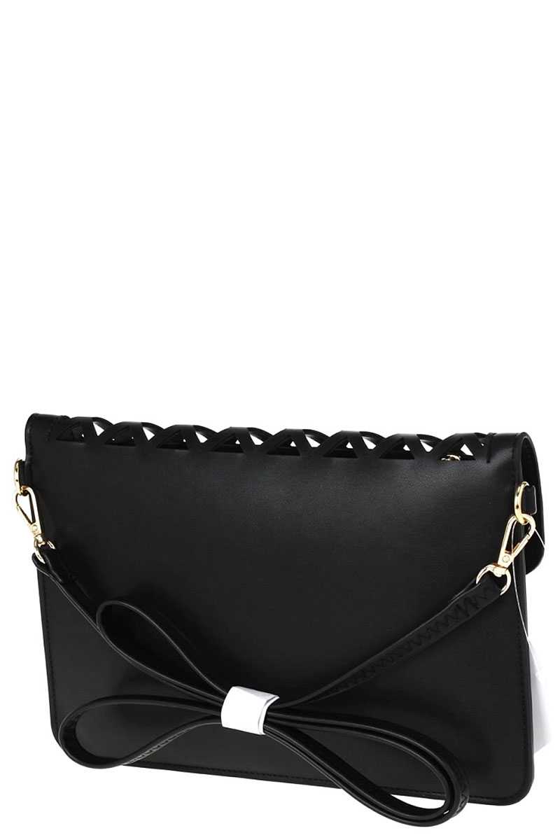 Diamond Cut Envelope Clutch with Shoulder Strap