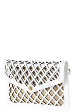 Load image into Gallery viewer, Diamond Cut Envelope Clutch with Shoulder Strap
