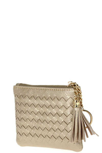 Mini Braided Zip Top Coin Key Wallet