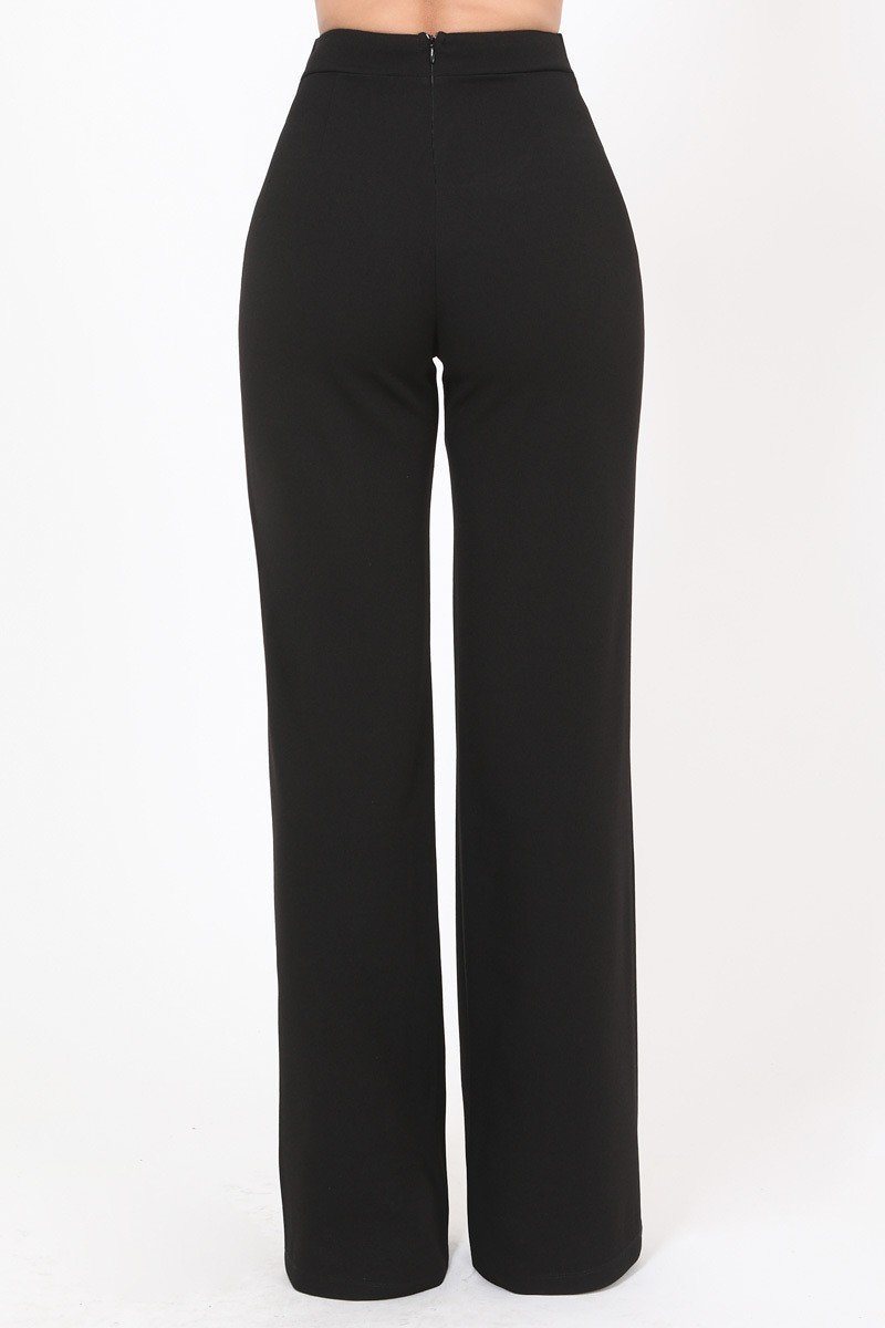 Oversized Button Front Detail Pants