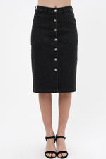 Load image into Gallery viewer, Denim Mid Thigh Length Skirt With Button Down Front Detail
