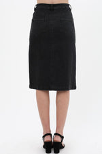 Load image into Gallery viewer, Denim Mid Thigh Length Skirt With Button Down Front Detail
