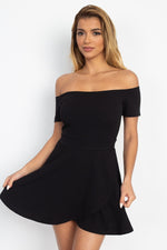 Load image into Gallery viewer, Fit &amp; Flare Off Shoulder Romper
