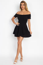 Load image into Gallery viewer, Fit &amp; Flare Off Shoulder Romper
