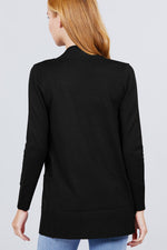 Load image into Gallery viewer, Long Sleeve Rib Banded Cardigan with Pockets
