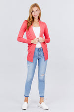 Load image into Gallery viewer, Long Sleeve Rib Banded Cardigan with Pockets
