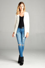 Load image into Gallery viewer, Long Sleeve Rib Banded Cardigan with Pockets
