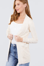 Load image into Gallery viewer, Long Sleeve Rib Banded Cardigan with Pockets
