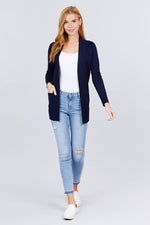 Load image into Gallery viewer, Long Sleeve Rib Banded Cardigan with Pockets
