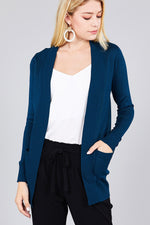 Load image into Gallery viewer, Long Sleeve Rib Banded Cardigan with Pockets
