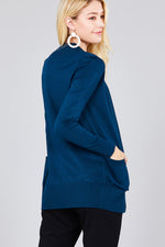 Load image into Gallery viewer, Long Sleeve Rib Banded Cardigan with Pockets
