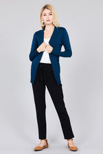 Load image into Gallery viewer, Long Sleeve Rib Banded Cardigan with Pockets
