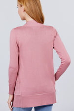 Load image into Gallery viewer, Long Sleeve Rib Banded Cardigan with Pockets
