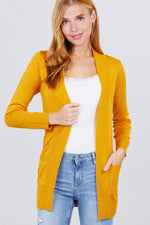 Load image into Gallery viewer, Long Sleeve Rib Banded Cardigan with Pockets
