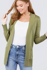 Load image into Gallery viewer, Long Sleeve Rib Banded Cardigan with Pockets
