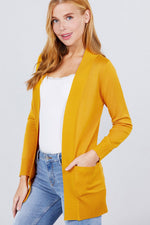 Load image into Gallery viewer, Long Sleeve Rib Banded Cardigan with Pockets
