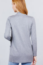 Load image into Gallery viewer, Long Sleeve Rib Banded Cardigan with Pockets
