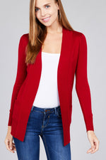 Load image into Gallery viewer, Long Sleeve Rib Banded Cardigan with Pockets
