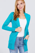 Load image into Gallery viewer, Long Sleeve Rib Banded Cardigan with Pockets
