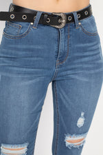 Load image into Gallery viewer, High Waist Belted Skinny Jeans
