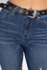 Load image into Gallery viewer, High Waist Belted Skinny Jeans
