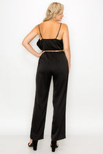 Load image into Gallery viewer, Ruffle Trim Belted Jumpsuit
