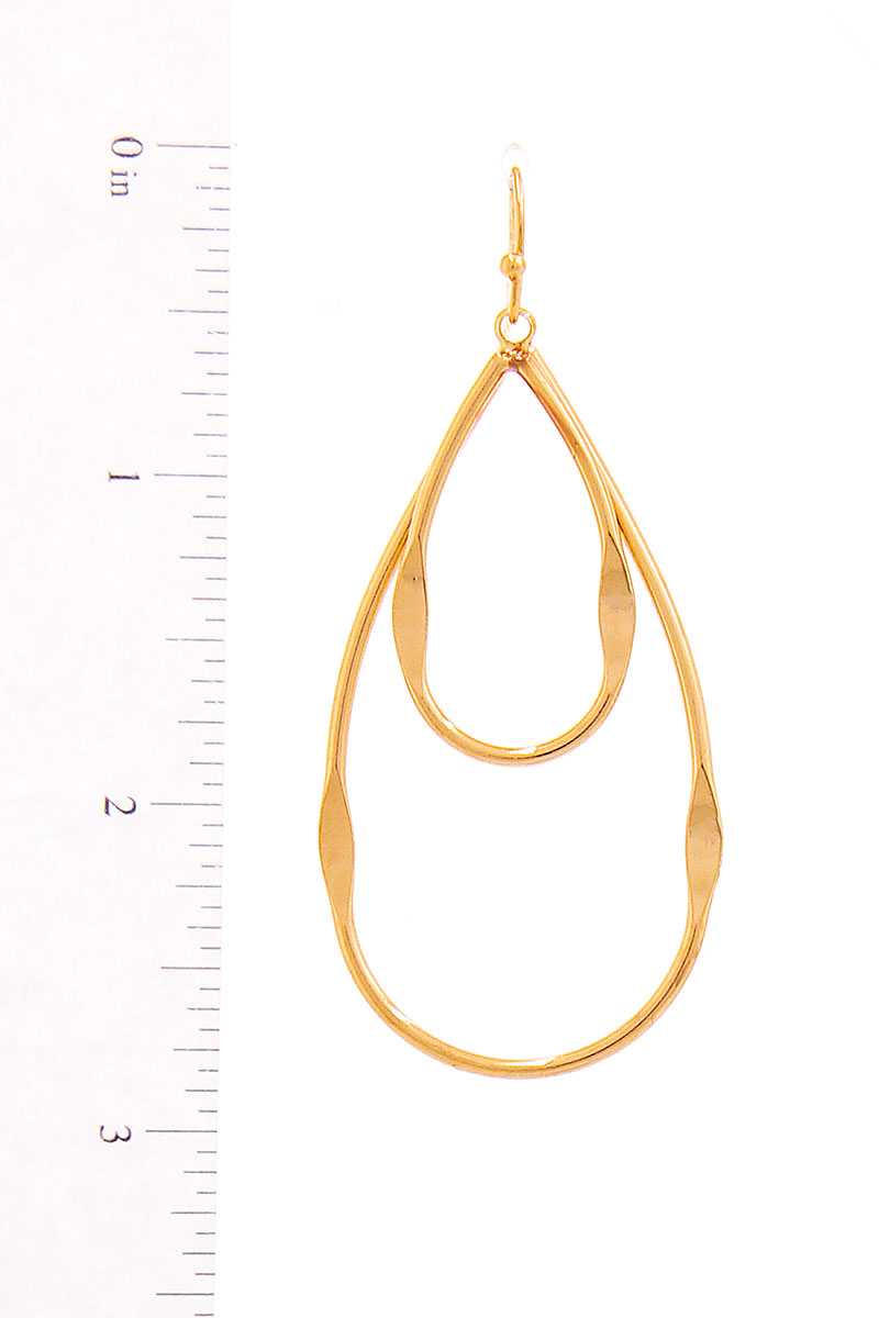 Fashion Double Tear Drop Out Line Earring