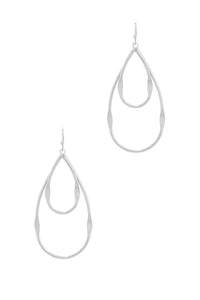 Fashion Double Tear Drop Out Line Earring