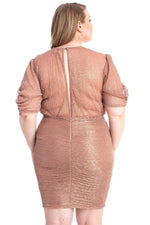 Load image into Gallery viewer, Ribbed Shimmer Shirring Mini Dress
