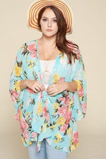 Load image into Gallery viewer, Floral Oversize Kimono with Dramatic Bell Sleeves
