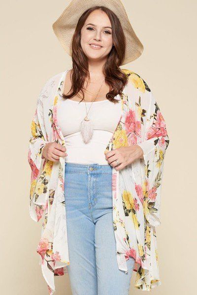 Floral Oversize Kimono with Dramatic Bell Sleeves