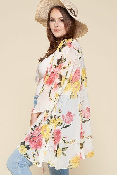 Floral Oversize Kimono with Dramatic Bell Sleeves