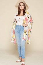 Load image into Gallery viewer, Floral Oversize Kimono with Dramatic Bell Sleeves
