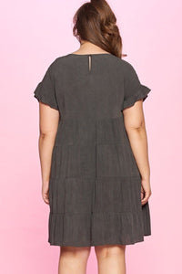 Solid Washed Woven Babydoll Dress