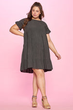 Load image into Gallery viewer, Solid Washed Woven Babydoll Dress
