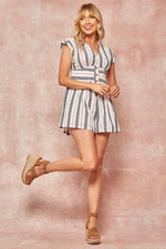 Load image into Gallery viewer, A Striped Woven Romper
