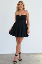 Load image into Gallery viewer, Plus Size Strapless Floral Lace Embroidered Flare Mini Dress
