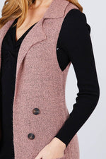 Load image into Gallery viewer, Sleeveless Long Sweater Vest with Pockets
