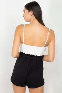 Paperbag Waist Combo Romper