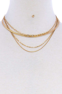 Double Layer Chain Necklace & Earring Set