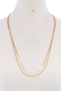 Double Layer Chain Necklace & Earring Set