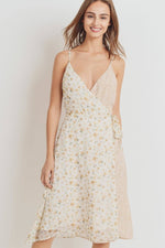 Load image into Gallery viewer, Floral Print Contrasted Side Tie Shoulder Strap Dress
