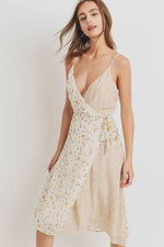 Load image into Gallery viewer, Floral Print Contrasted Side Tie Shoulder Strap Dress
