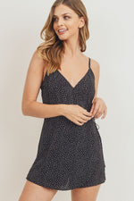 Load image into Gallery viewer, Wrap Surplice Polka Dot Spaghetti Strap Romper
