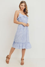 Load image into Gallery viewer, Ruffle Hem Spaghetti Strap Midi Dress
