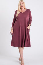 Load image into Gallery viewer, V-neck Hidden Pocket Swing Dress
